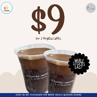 Hi Coffee 2 Hojicha Lattes for $9