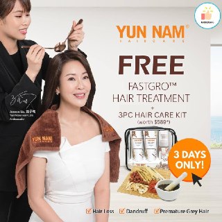 Yun Nam Hair Care: FREE FASTGro Treatment + 3pc Kit