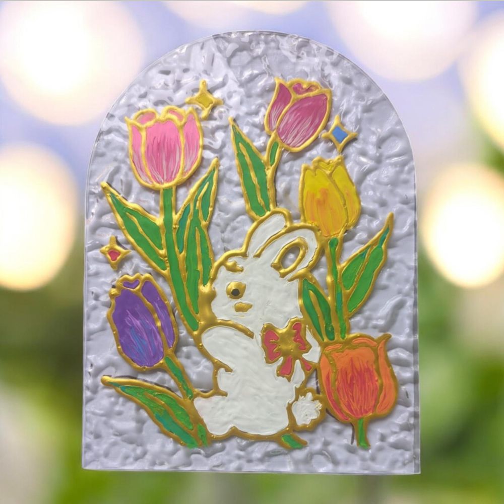 Get Crafty! Tulip Stained Glass Painting by Esty Art
