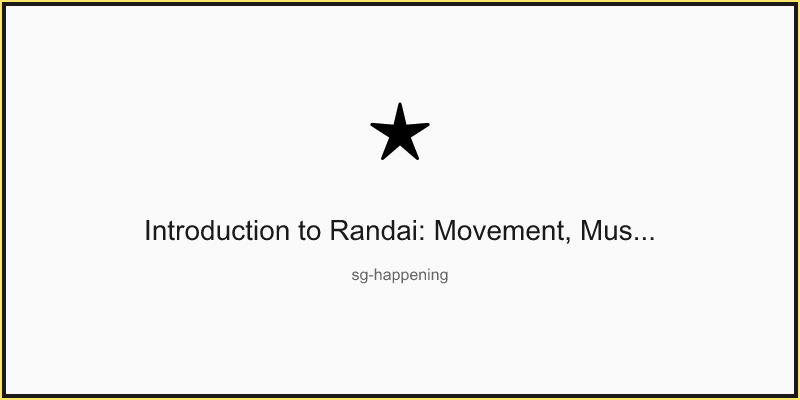 Introduction to Randai: Movement, Music and Storytelling