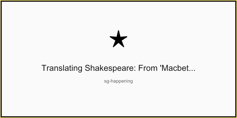 Translating Shakespeare: From 'Macbeth' to Randai